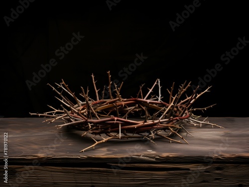 AI generated illustration of a crown of thorns and twigs symbolizing Jesus's redemption