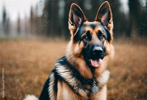 AI generated illustration of a German Shepherd dog with a brown and black coat