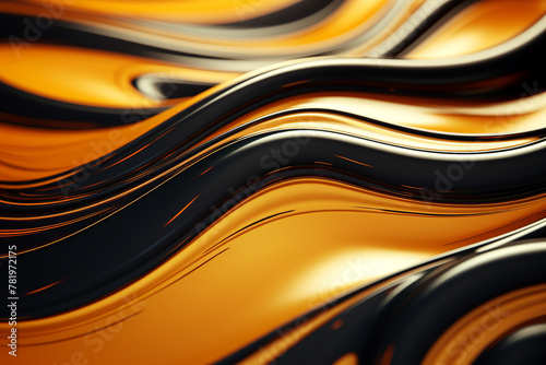 liquid silver, golden, black, yellow oil waves backgroung, Petroleum, fluid lines, simple design
