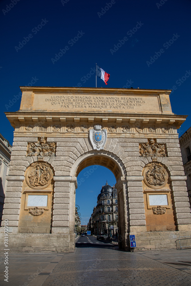 Obraz premium Le coeur de ville du vieux Montpellier dans l'Hérault en région Occitanie - France