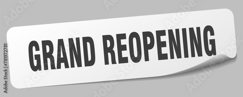 grand reopening sticker. grand reopening label