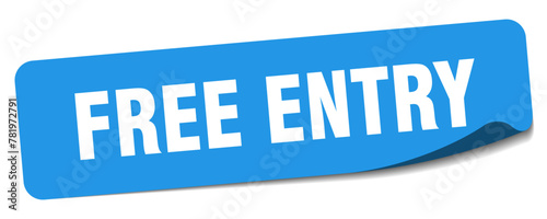 free entry sticker. free entry label