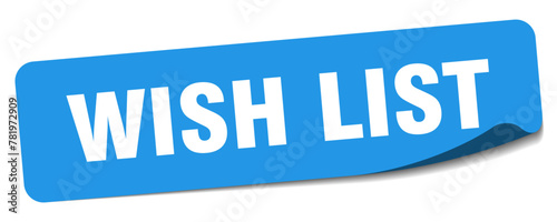 wish list sticker. wish list label