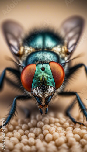 AI generated illustration of a macro of a fly © Wirestock