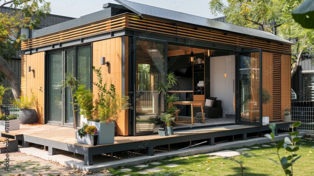 Highlight the cost-effective and sustainable building solution offered by Plugy AI generated illustration Highlight the cost-effective and sustainable building solution offered by Plugy AI generated illustration