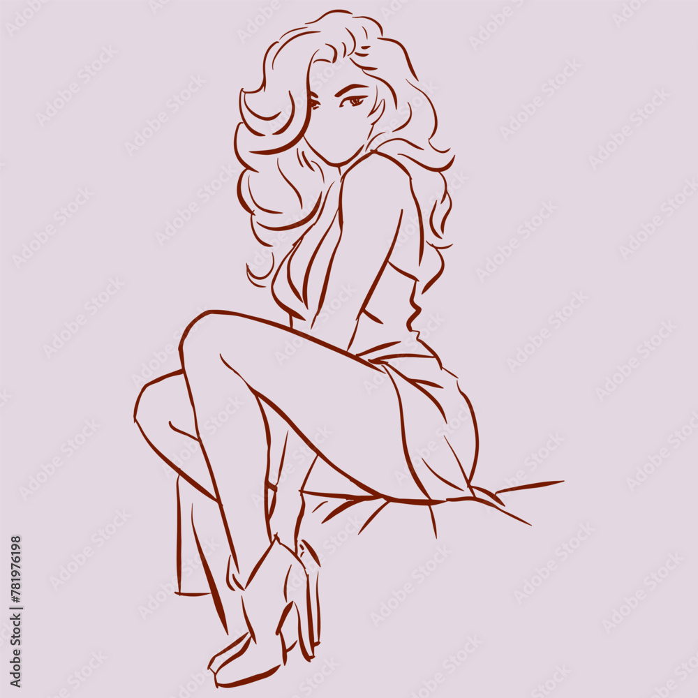 sexy girl in dress vector for card decoration illustration sexy girl in dress vector for card decoration illustration