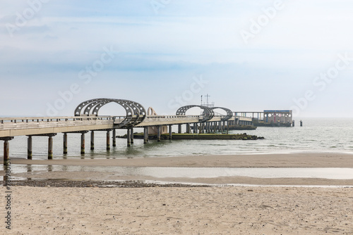 Pier at German Baltic Sea beach of Kellenhusen