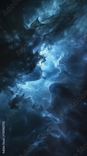 A nebula illuminated from within, revealing subtle internal structures, ideal for conveying a sense of mystery
