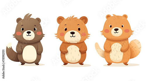 Little brown bear, little fox, little chipmunk, little bunny, children's book illustration style сreated with Generative Ai © Andrii Yablonskyi