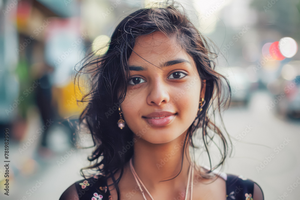 Portrait of a beautiful Indian woman in the city Portrait of a beautiful Indian woman in the city