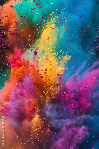 A colorful explosion as runners are showered with Holi powder during a vibrant cultural-themed run