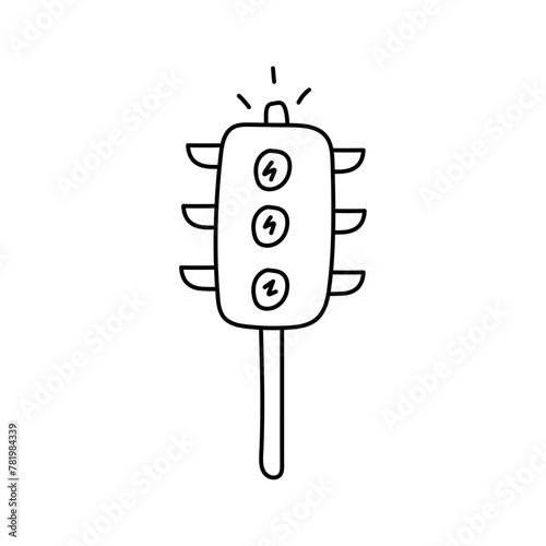 Traffic light in doodle style.