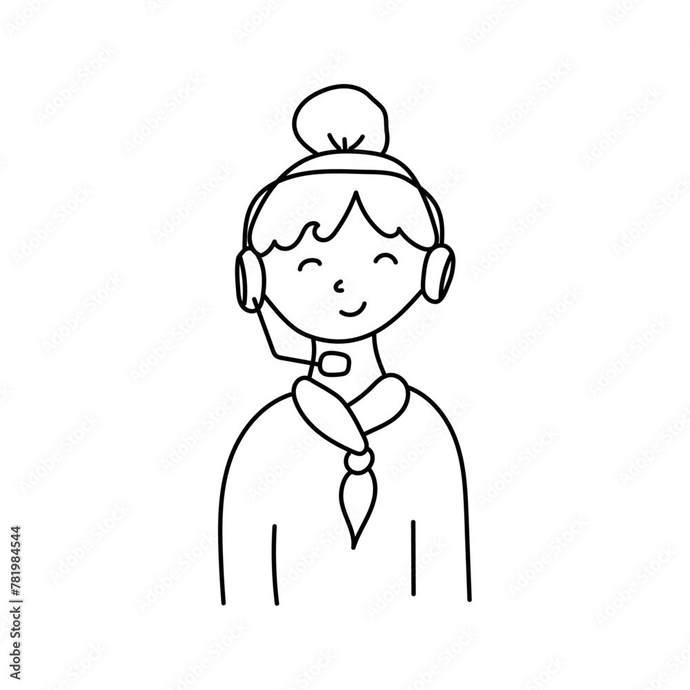 Dispatcher in doodle style. Vector illustration Dispatcher in doodle style. Vector illustration