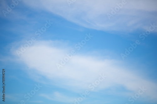 Blue sky with white clouds of juicy beautiful color 