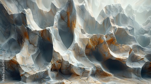 Captivating Interplay of Light and Shadow on Sculptural Rock Formations,Elevating the Natural World to an Abstract Realm