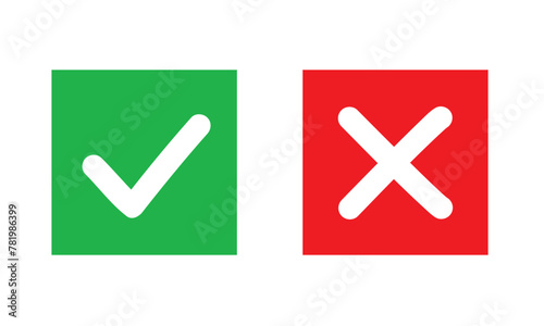 Obraz na płótnie Symboles de questionnaire et de sondage : correct et incorrect, cochés validé et refusé, coche cases vrai et faux - VALIDE CARRE V2 - Illustrations vectorielles w salonie