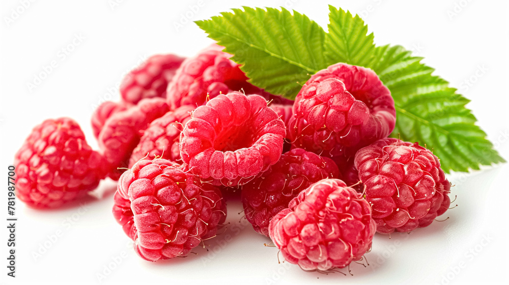 Beautiful raspberries isolated on white background, fresh raspberry farm market product Beautiful raspberries isolated on white background, fresh raspberry farm market product