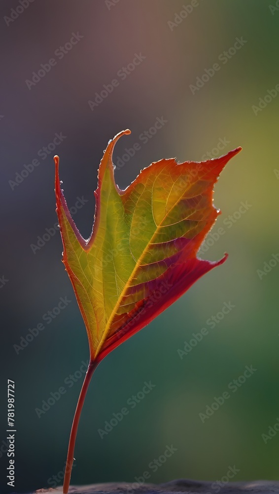 vibrant green leaf with red edges, bathed in sunlight. The intricate vein patterns are clearly visible, highlighting the leaf’s delicate structure against a softly blurred multicolored background vibrant green leaf with red edges, bathed in sunlight. The intricate vein patterns are clearly visible, highlighting the leaf’s delicate structure against a softly blurred multicolored background