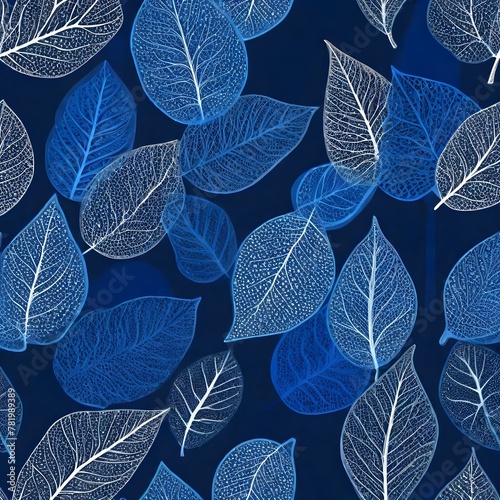 Colorful leaves seamless pattern design.