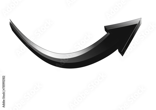 Black curved arrow simple vector graphic png