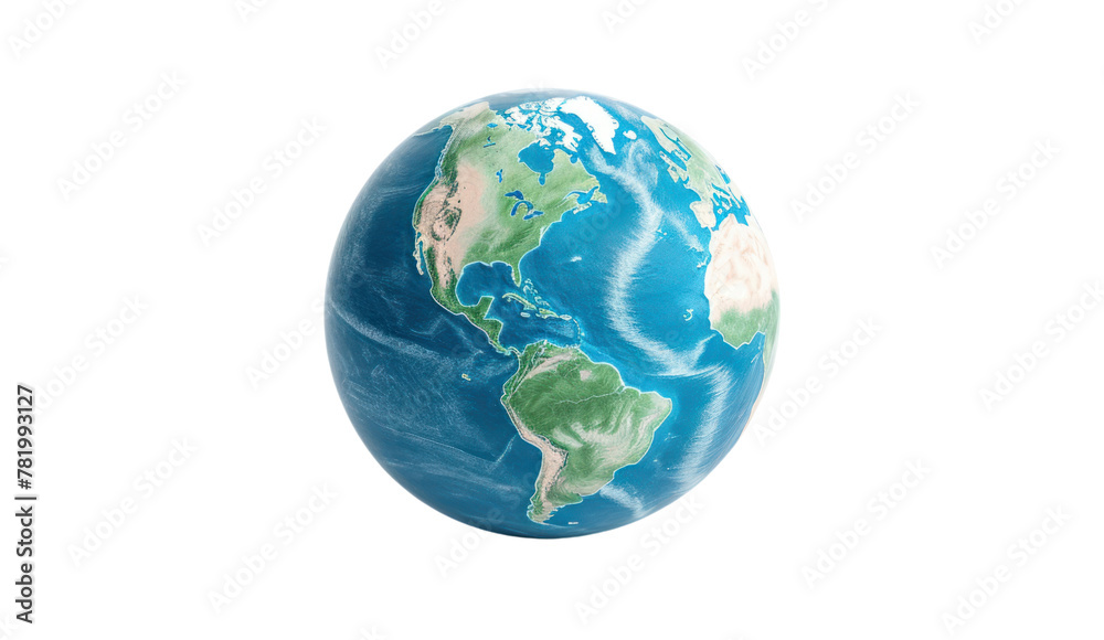 Blue planet earth isolated on transparent and white background.PNG image. - obrazy, fototapety, plakaty 