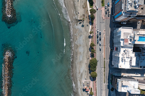 Aerial view of Limassol coastline and cityscape. Cyprus