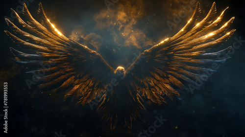 an eagle spreading its wings