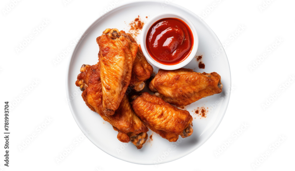 Air fryer chicken wings glazed with hot chilli sauce isolated on transparent and white background.PNG image. Air fryer chicken wings glazed with hot chilli sauce isolated on transparent and white background.PNG image.