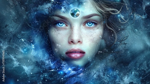 A Portrait Of An Alien Woman With Blue Eye, Background Images , Hd Wallpapers
