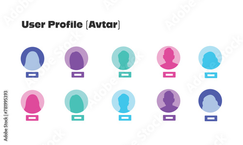 Vector illustration of avtars for games, websites and applications, portraits of diverse men and women of different races. Set of user profiles. Colored flat vector illustration. Circle avatars.