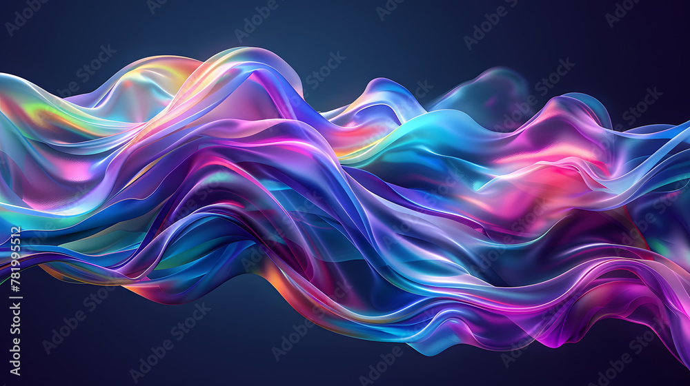 Modern abstract background with liquid holographic neon curved waves in motion Modern abstract background with liquid holographic neon curved waves in motion