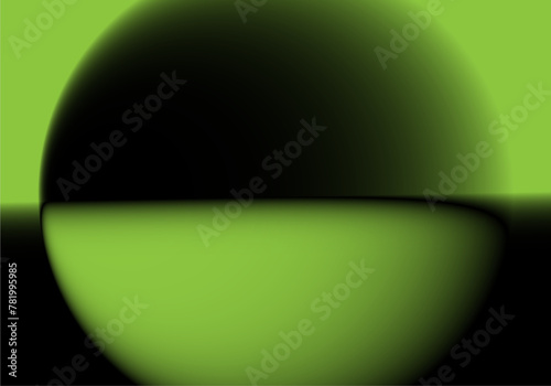 Horizonte  esférico en verde negro degradado