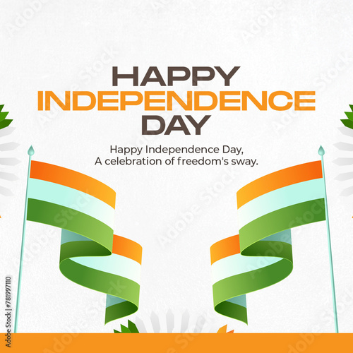 Indian flag and decorative ...