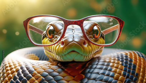 snake with eyeglasses photo