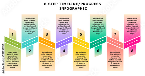 8-Step timeline/progress infographic