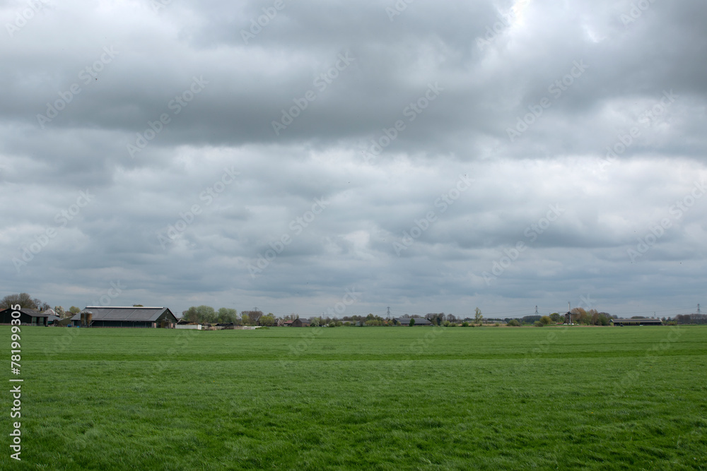 Large Farmland With In The Background A Farmhouse At Abcoude The Netherlands 8-4-2024