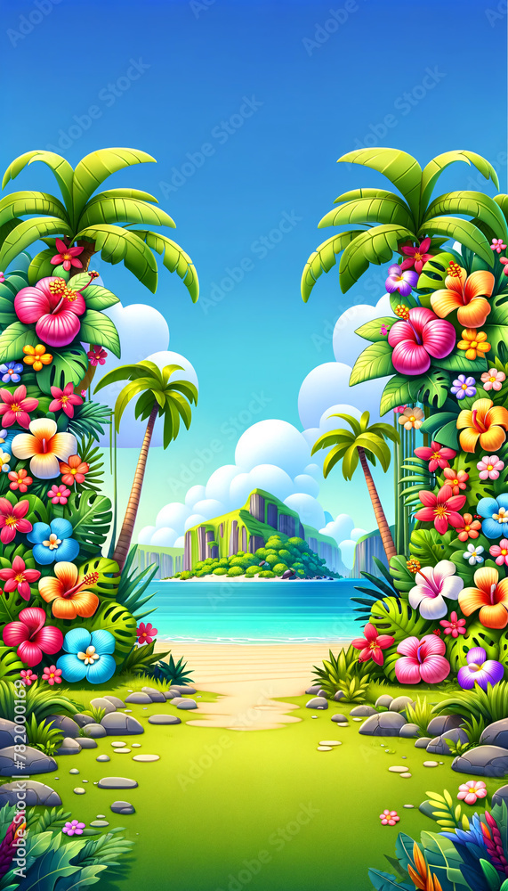 Tropical Paradise: Cartoon Island Retreat