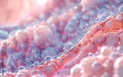 Illustration of the molecular synthesis of ceramide within the epidermis of the skin