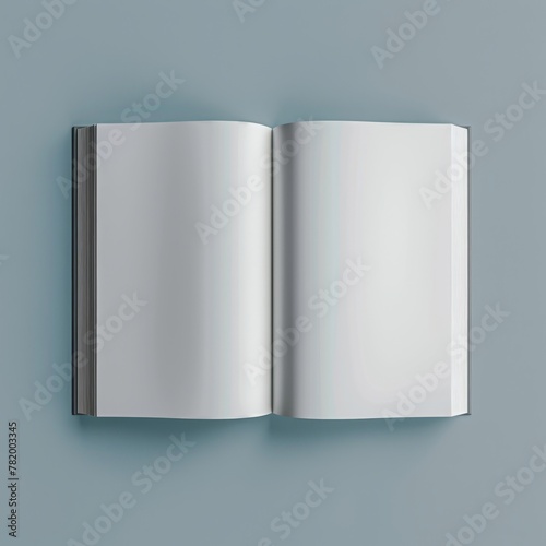 Open Book Mockup, Opened Blank Catalogue, Empty Magazine, Generative AI Illustration