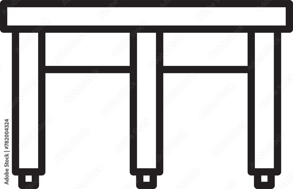 Office Desk Line Icon