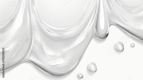 Isolated on a white background, clear liquid cosmetic gel texture. Dripping collagen, niacinamide or salicylic acid gel for beauty skincare.