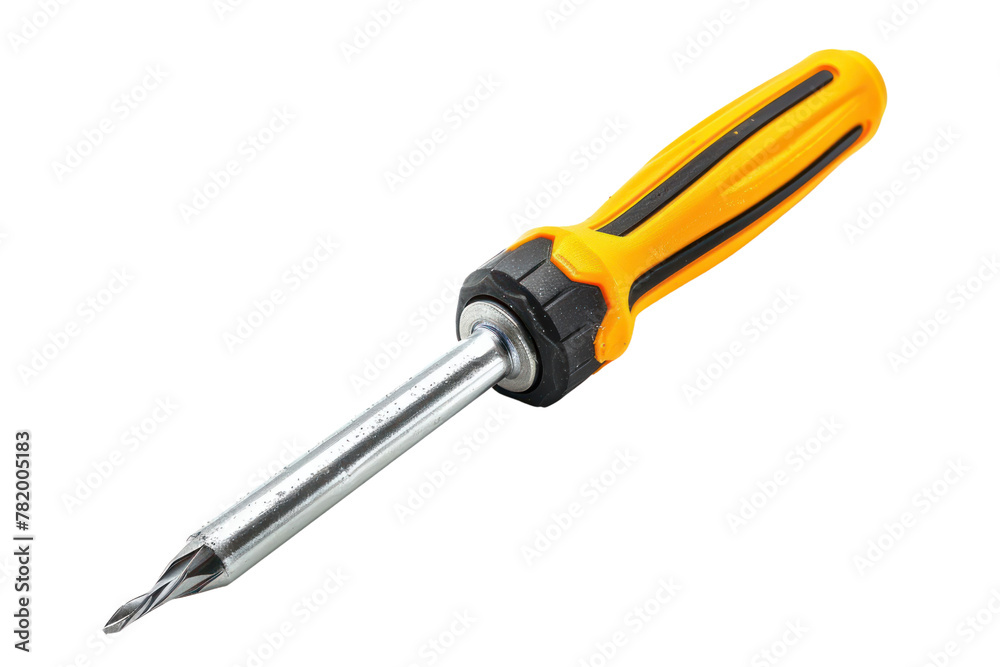 Screwdriver, yellow handle
isolated on white background