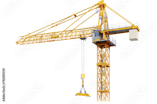 Crane, lifting things, building construction, yellow
isolated on white background