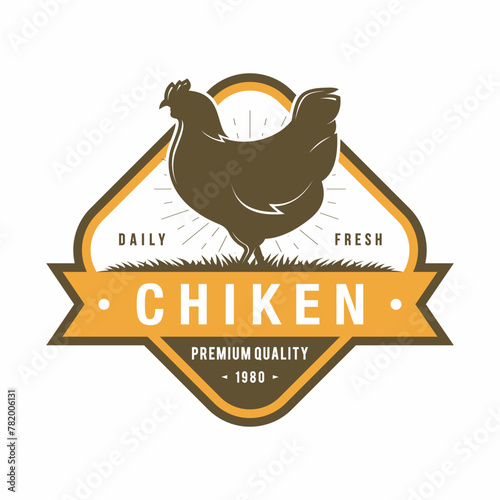 Chicken farm logo vector illustration design, farm design template