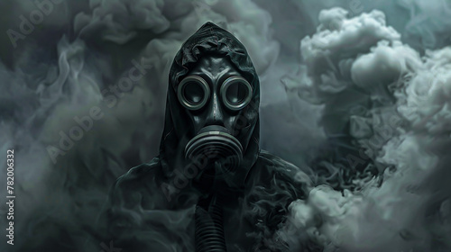 A biohazard zombie surrounded by a cloud of toxic gas
