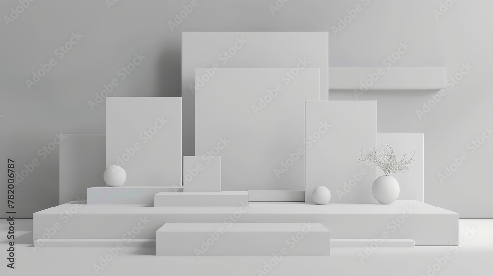 This 3D promotional event stand booth mockup is for the design of a booth with a white wall. The set represents an exhibition room with vertical and horizontal floor designs. A blank corner display This 3D promotional event stand booth mockup is for the design of a booth with a white wall. The set represents an exhibition room with vertical and horizontal floor designs. A blank corner display