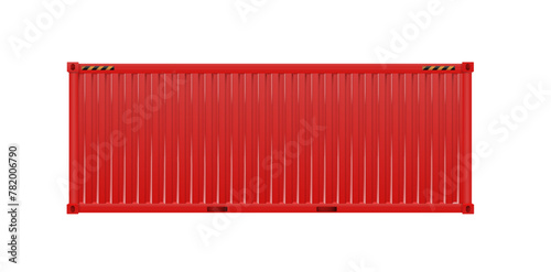 Red Shipping Cargo Container Twenty and Forty feet. Logistics and Transportation. Vector photo