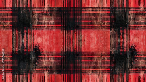 Vintage grunge plaid pattern. Retro rebellion concept with timeless flannel aesthetic AI Image photo