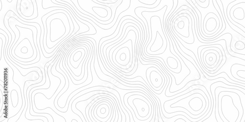 Vector geography landscape Topo contour map on white background, Topographic contour lines. Seamless pattern with lines Topographic map. Geographic mountain relief diagram line wave carve pattern. photo