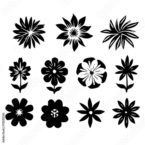 flower, floral, pattern, vector, set, nature, flowers, design, illustration, art, seamless, spring, summer, decoration, plant, ornament, collection, pink, icon, blossom, leaf, color, daisy, element, s